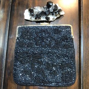 Black Hand Beaded Purse